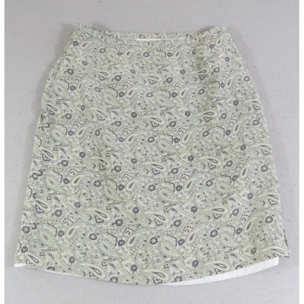 Y2K Merona Skirt Womens 6 100% Silk Paisley A Line Lined Knee Length Lightweight